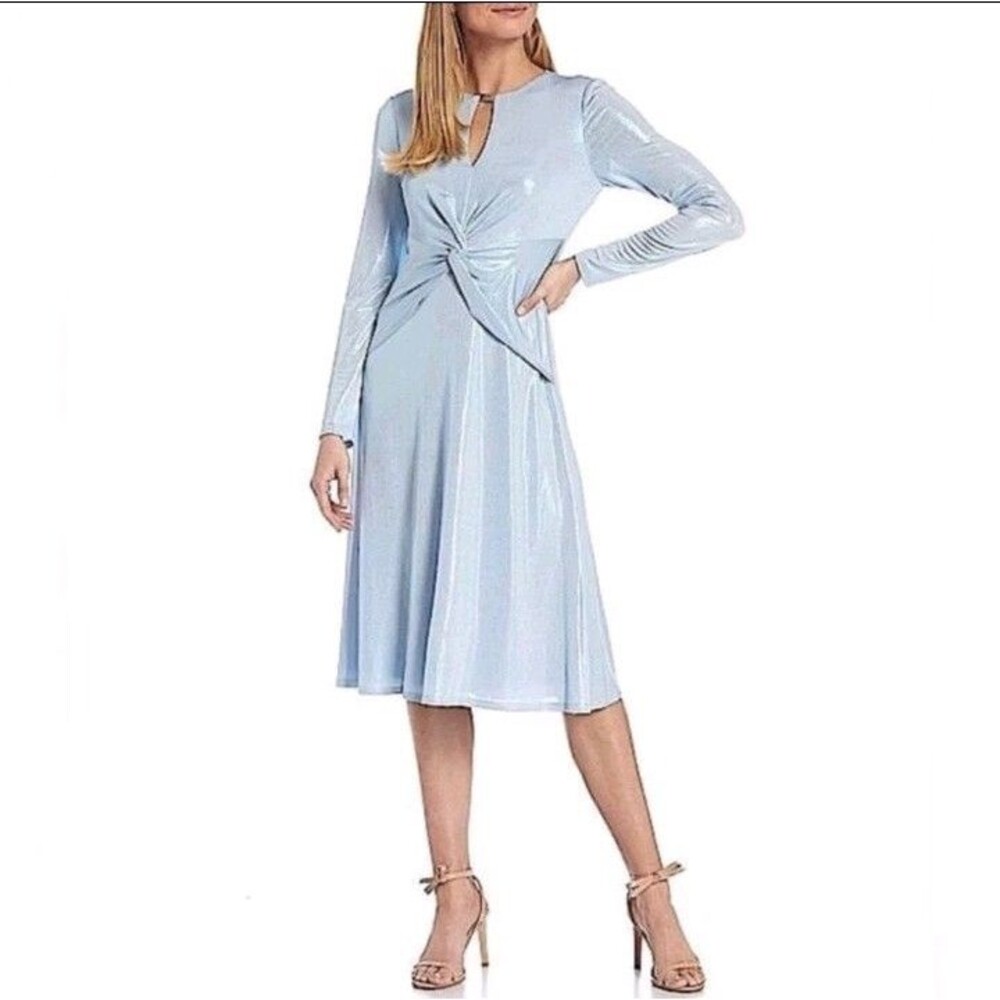 Sz 14 Lauren Ralph Lauren Women’s Keyhole Twist Dress Party Evening Formal ALine